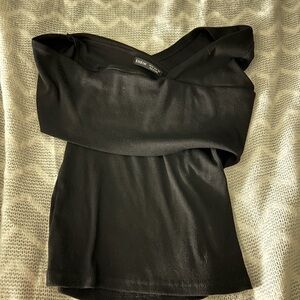 SHEIN Elegant Black Off-Shoulder Bodysuit